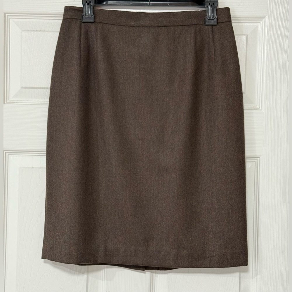 Brooks Brothers Women’s Vintage 100% Wool Pencil Brown Skirt Size 12
